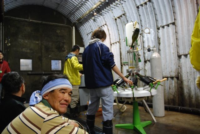 şaraphanede çalışanlar saatler boyunca rutin işleri sıkılmadan ve savsaklamadan yapıyor. 