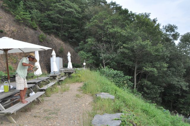 Bagın tepesin tencere çalarak kargaları kaçıran bir Coco-Farm'lı
