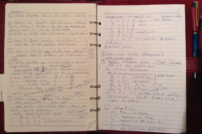 Sahnelerin dökümü ve analizi