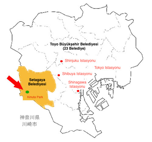 Kinuta parkının yeri